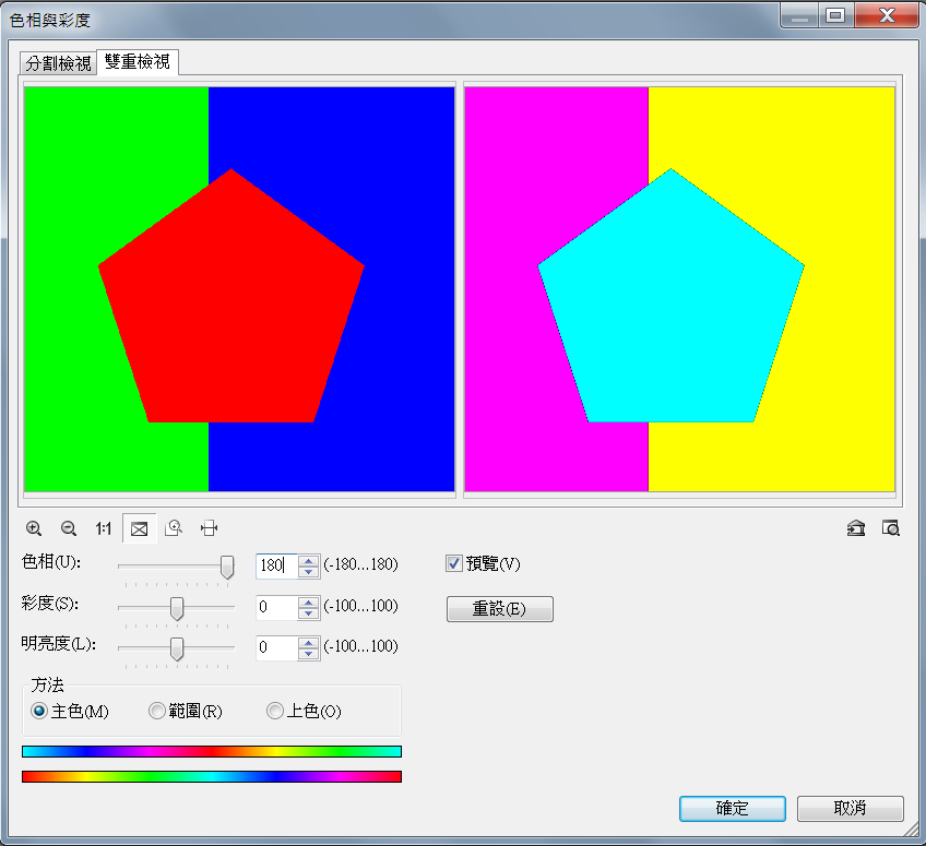 PhotoImpact〈色相與彩度〉的「主色」方法