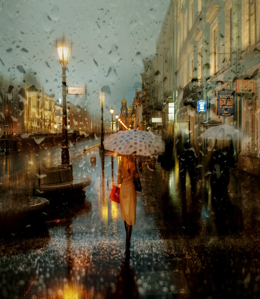 Eduard Gordeev 的「雨中聖彼得堡」