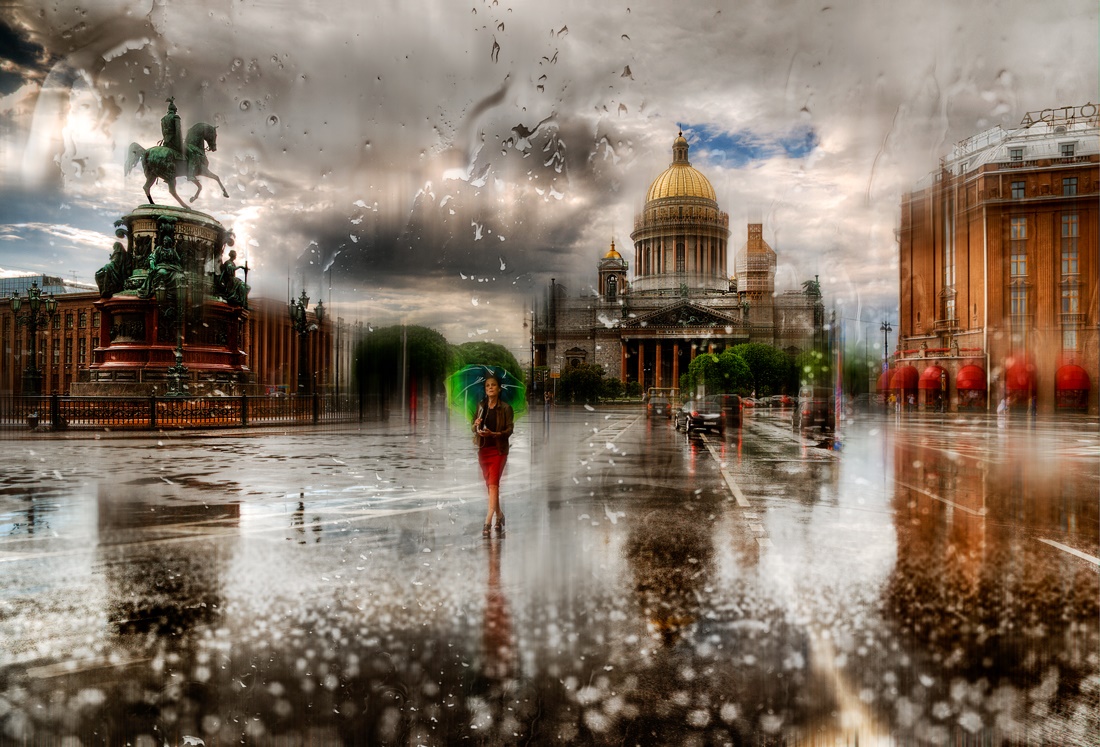 Eduard Gordeev 的「雨中聖彼得堡」